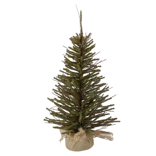 2.5Ft Unlit Medium Warsaw Twig Artificial Christmas Tree in Burlap Base By Northlight in Green | 2.5 ft | Michaels®